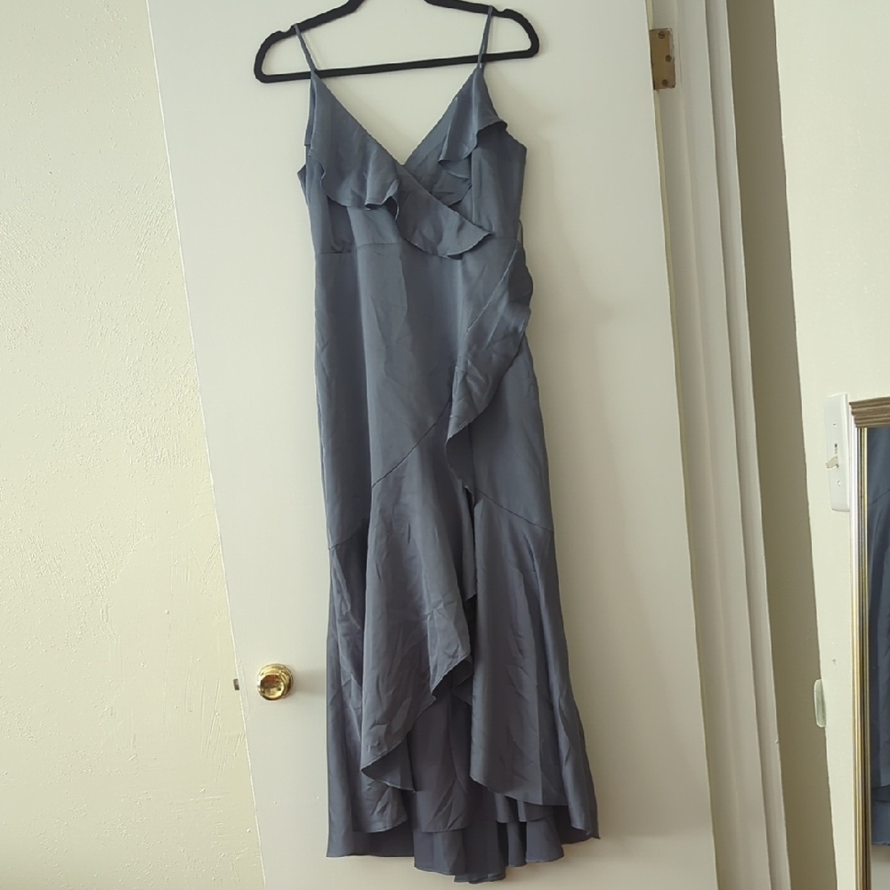 Express Blue Gray High Low Women's Maxi Dress